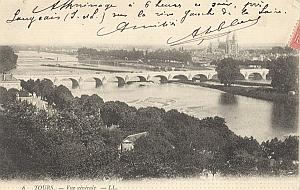 Landing Air Ship 1907 Langeais Tours Leblanc signed PC