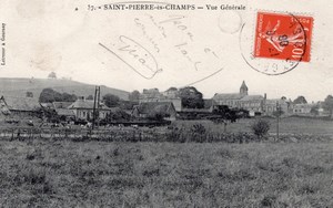 Saint Pierre es Champs Balloon Flight Aeronaut Bastier 2 signed Postcards 1908