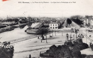 Rennes Place de la Mission Balloon Flight Aeronaut Bastier signed Postcard 1906