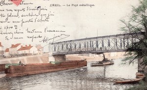 Landing Air Ship 1906 Creil Moujardet signed PC