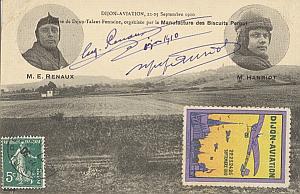 Dijon French Aviation Hanriot Renaux signed PC 1910