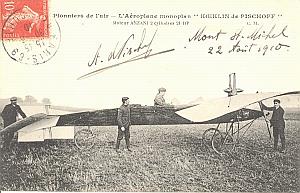 Mont St Michel Early Aviation Pischoff signed PC 1910