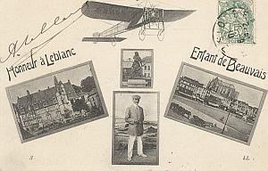 Beauvais Early French Aviation Leblanc signed PC 1910