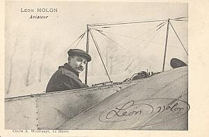 Early French Aviation Leon Molon signed PC 1910