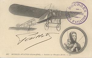 Bourges Early French Aviation Paillette signed PC 1910