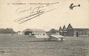 Villacoublay Morane Early French Aviation signed PC 191