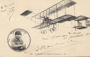 Le Havre Early French Aviation Martinet signed PC 1911