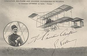 Farman Early French Aviation Letheux signed PC 1912