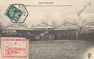 Lyon Early French Aviation Jap Harding signed PC 1910