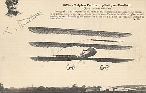 Early French Aviation Triplan Paulhan signed PC 1911