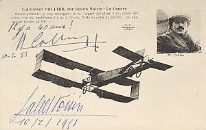 Early French Aviation Voisin Colliex signed PC 1911