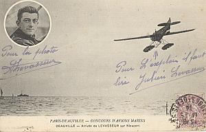 Deauville Early French Aviation Levasseur signed PC 14'