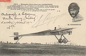 Bourbon Lancy Early Aviation Legagneux signed PC 1912