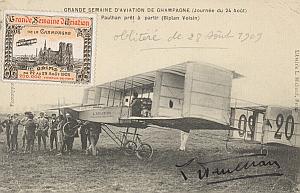 Betheny Early french Aviation Paulhan Signed PC 1909