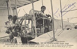 Betheny Early french Aviation Paulhan Signed PC 1909