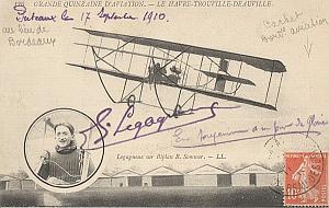 Trouville Early French Aviation Legagneux Signed PC 10'