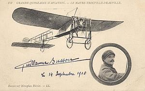 Trouville Early French Aviation Busson Signed PC 1910