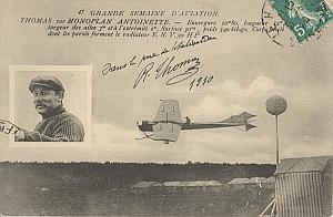 Trouville Early French Aviation Thomas Signed PC 1910