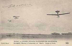 Reims Early French Aviation Martinet Signed PC 1910