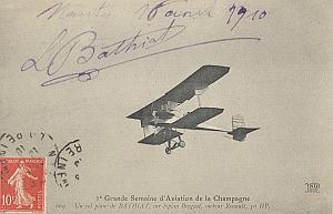 Reims Early French Aviation Bathiat Signed PC 1910