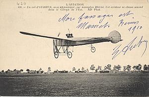 Reims Early French Aviation Aubrun Signed PC 1910