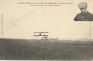 Reims Early French Aviation Sommer Signed PC 1910