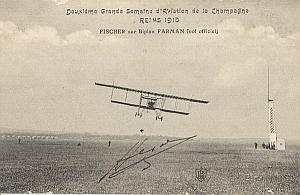 Reims Early French Aviation Fisher Signed PC 1910