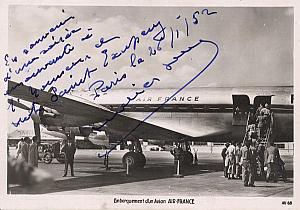 Air France Saint Exupery Memory Photo Postcard 1952