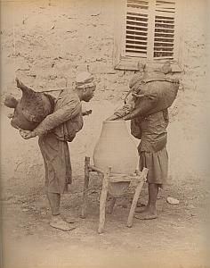 Water Carriers & School Cairo Egypt 2 Photos 1880