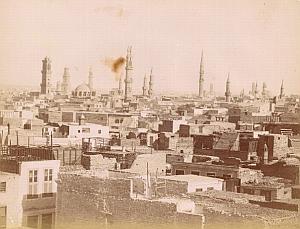 Mosquee City Panorama Cairo Egypt Old Photo 1880