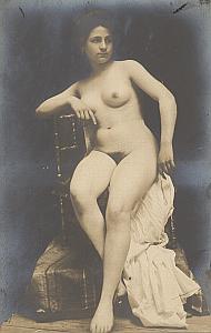 Woman Risque Nude Anatomic Study old Photo 1910