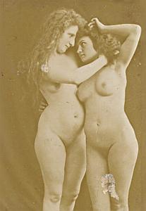 Women Risque Nude Anatomic Study old Photo 1900