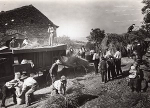 Harvest Time Auvergne Moissons Old Seeberger Photo 1930