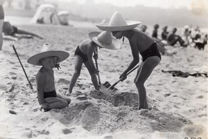 Holiday Beach Play Time France Old Seeberger Photo 1930