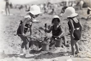 Holiday Beach Play Time France Old Seeberger Photo 1930