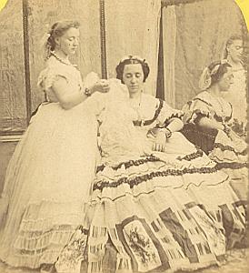 Women Looking Dress Fashion France Stereo Photo 1870