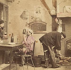 Men at Work Kitchen Fire France Old Stereo Photo 1870