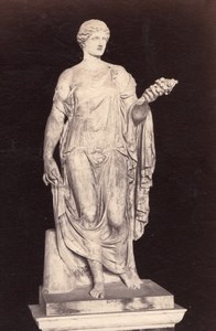 Woman Study Roman Empire Sculpture Italy old Photo 1880