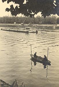 Pecheur Fishermen Seine River Paris Post War Photo 1945