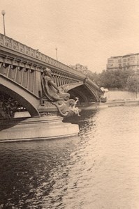 Mirabeau Bridge Seine River Paris Post War Photo 1945