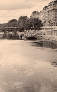 St Michel Bridge Seine River Paris Post War Photo 1945