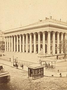 Stock Exchange Animated Paris France Old CDV Photo 1867