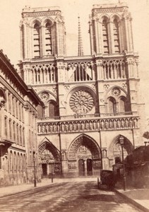 Notre Dame Church Paris France Old CDV Photo 1867