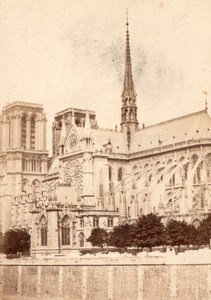 Notre Dame Church Paris France Old CDV Photo 1867