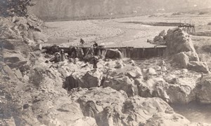 Montagne Riviere Valley Promeneurs Pyrenees Photo 1900