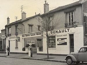 Paris Motor Garage Car Renault old Photomontage 1960