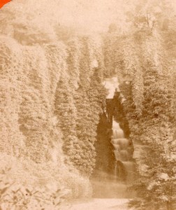 Buttes Chaumont Park Falls Paris Old Stereo Photo 1875