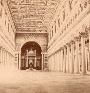 Roma Saint Paul Church Interior Old Stereo Photo 1875