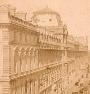 Paris Rivoli Streeet Animated Old Stereo Photo 1875