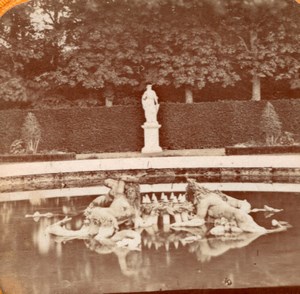 Versailles Garden Castle Tissue Stereoview Photo 1875